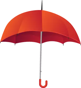 imagem guarda chuva vermelho simbolizando coberturas do seguro contra fraude